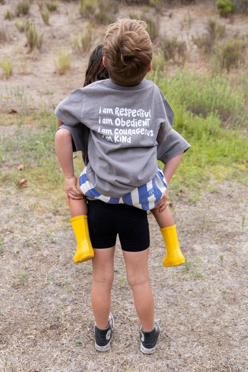 ROCK Values Kid's Tee - Washed Gray