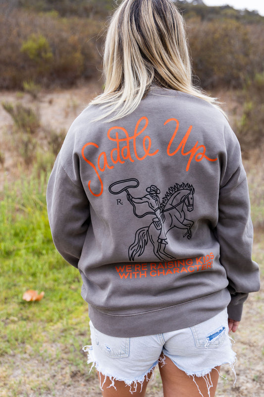 Saddle Up Sweatshirt - Washed Gray