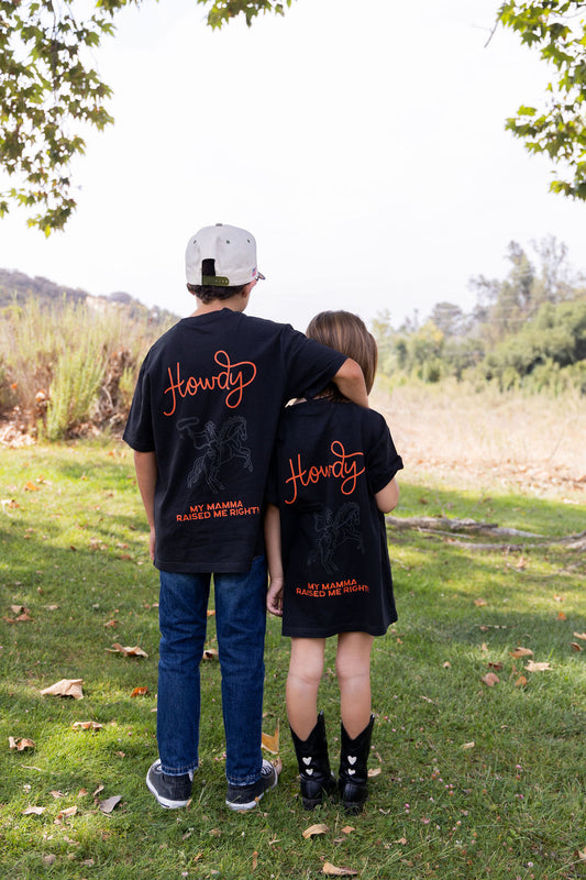 Howdy Kids Tee - Washed Black
