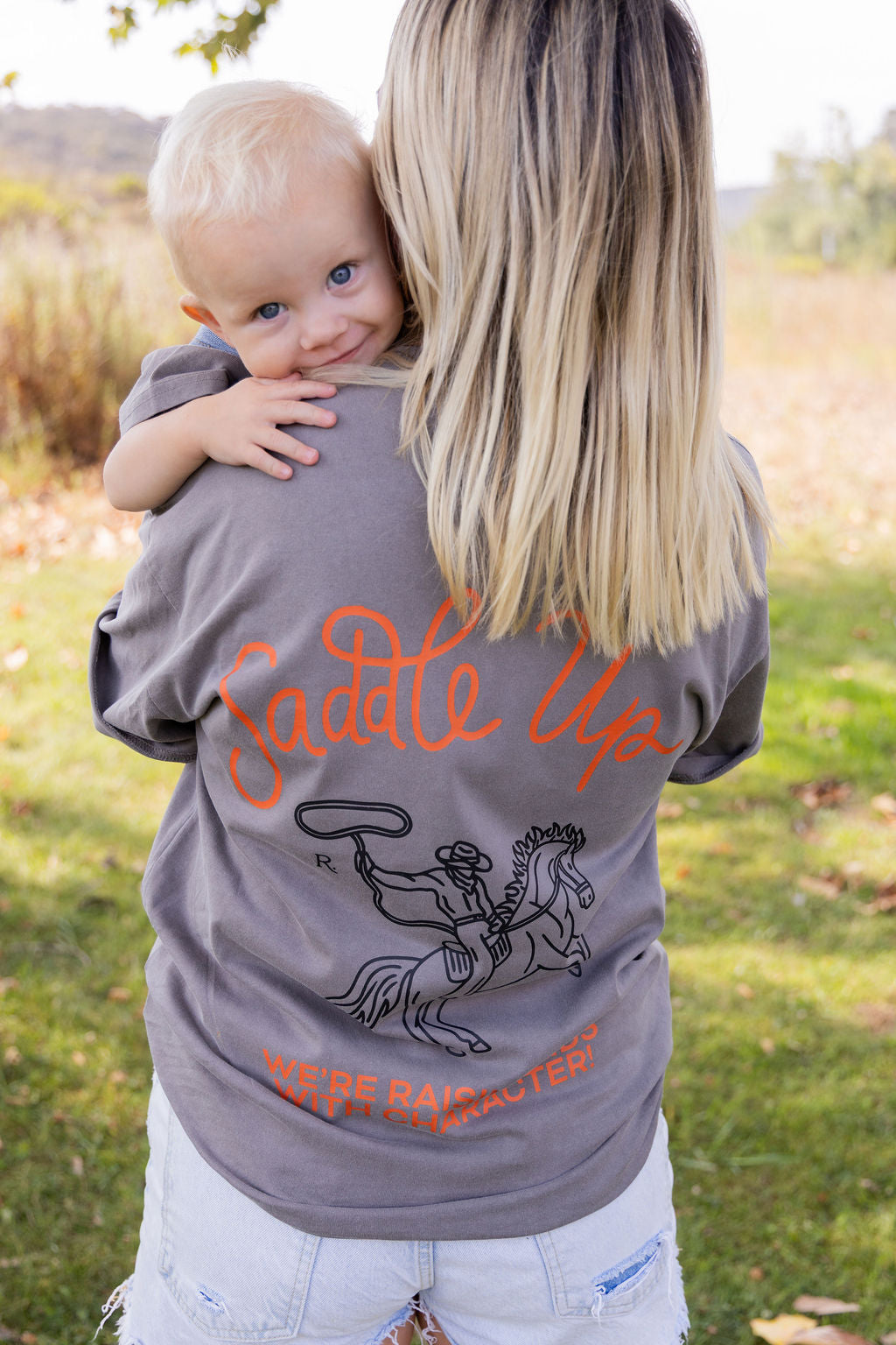 Saddle Up Tee Washed Gray