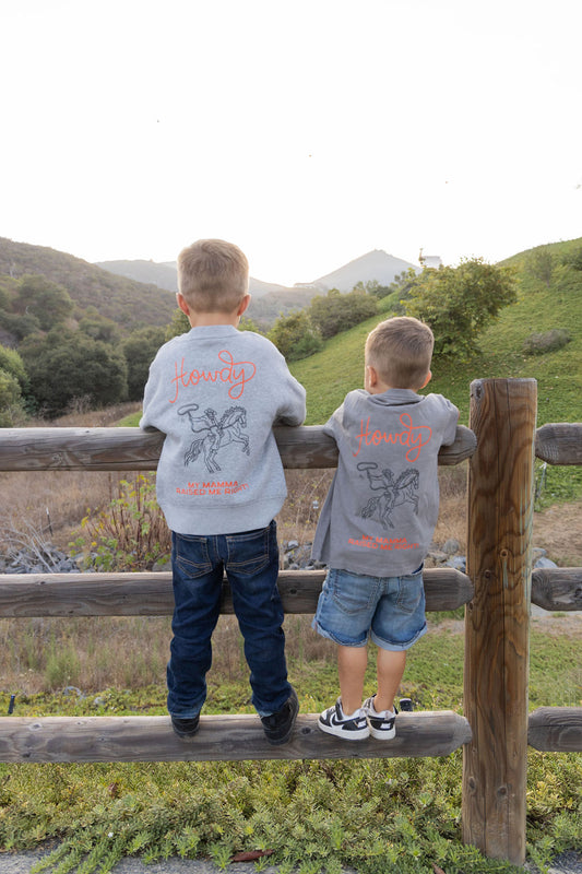 Howdy Kids Tee - Washed Gray