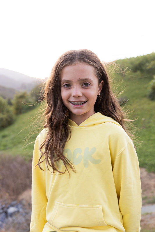 ROCK Values Kid's Hoodie - Washed Yellow