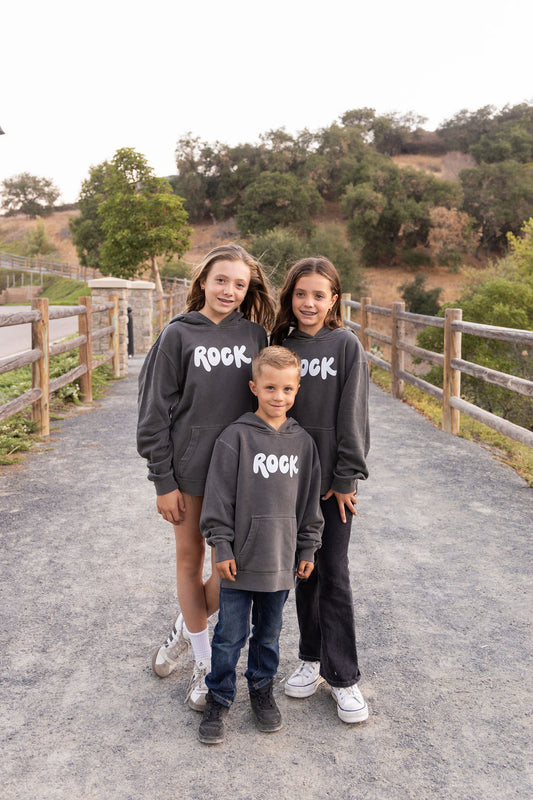 ROCK Values Kid's Hoodie - Washed Black